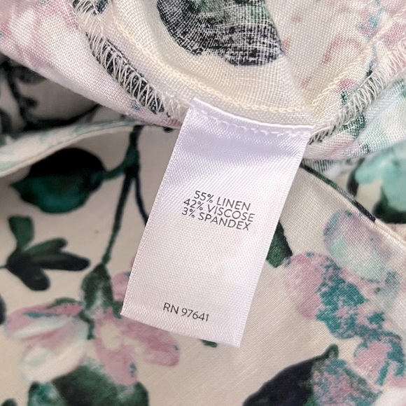 J.Jill Linen Stretch Fresh Spring Floral Cropped 3 Button Ankle Side Zip Pant M - Picture 14 of 14